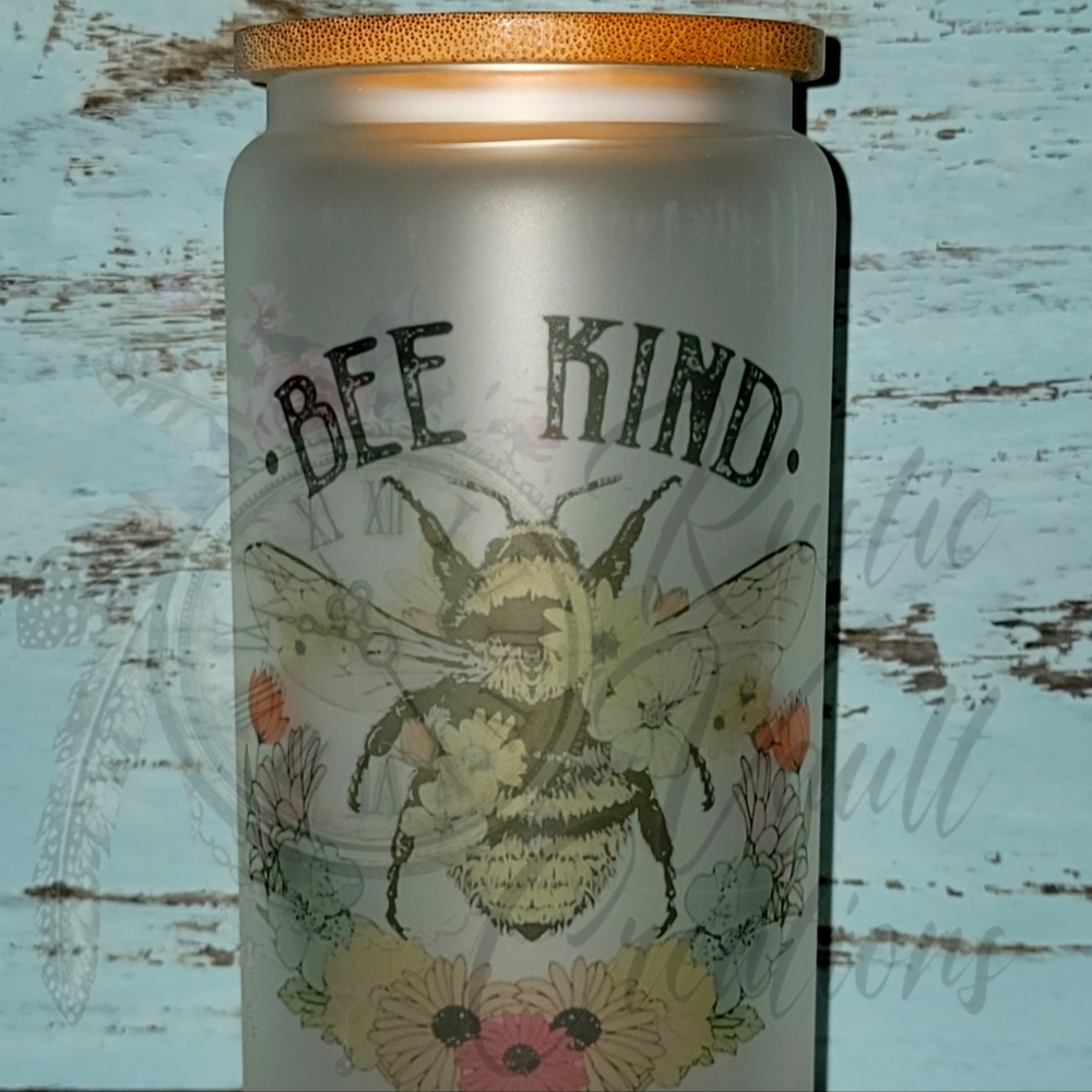 🆕 16 oz FROSTED GLASS TUMBLER